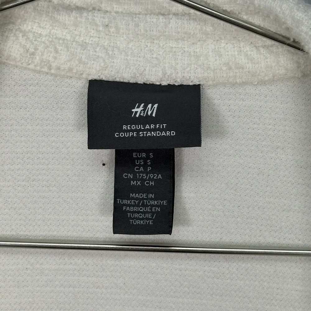 H&M Boucle Cream Button Up Shacket‎ Shirt Small - Picture 2 of 4